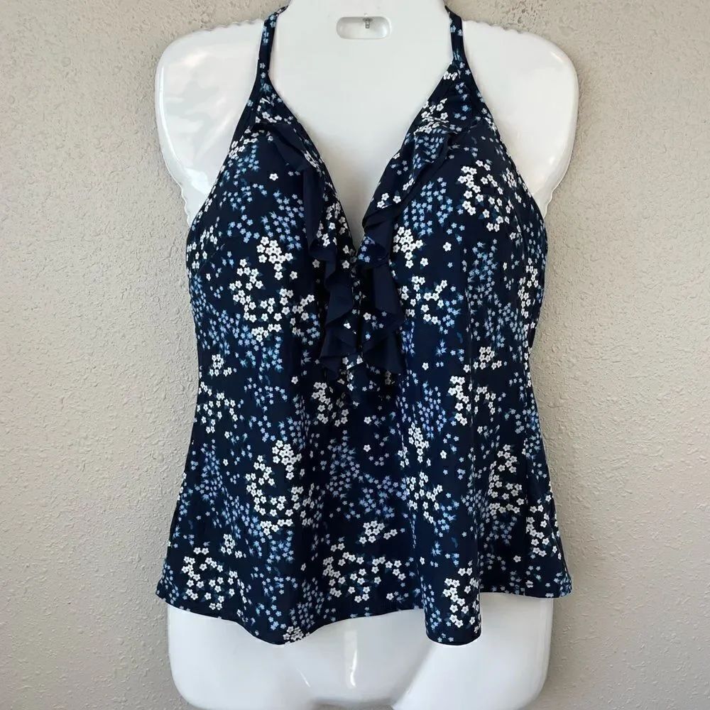 NWT MICHAEL Michael Kors Floral Tankini Top Size L